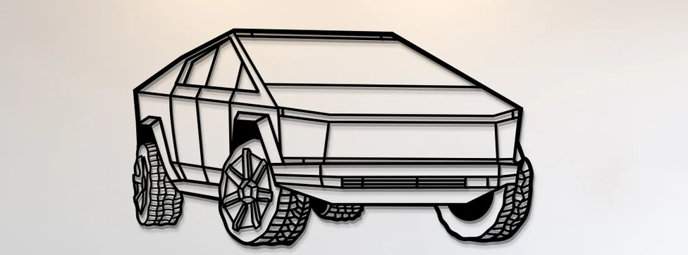 Tesla Cybertruck Steel Wall Art