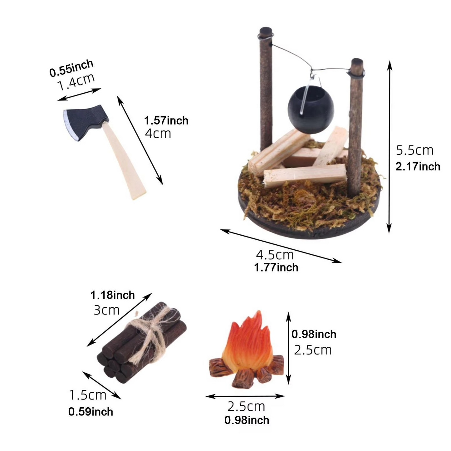 1:12 Scale Camping Gear 4-Piece Diorama Set