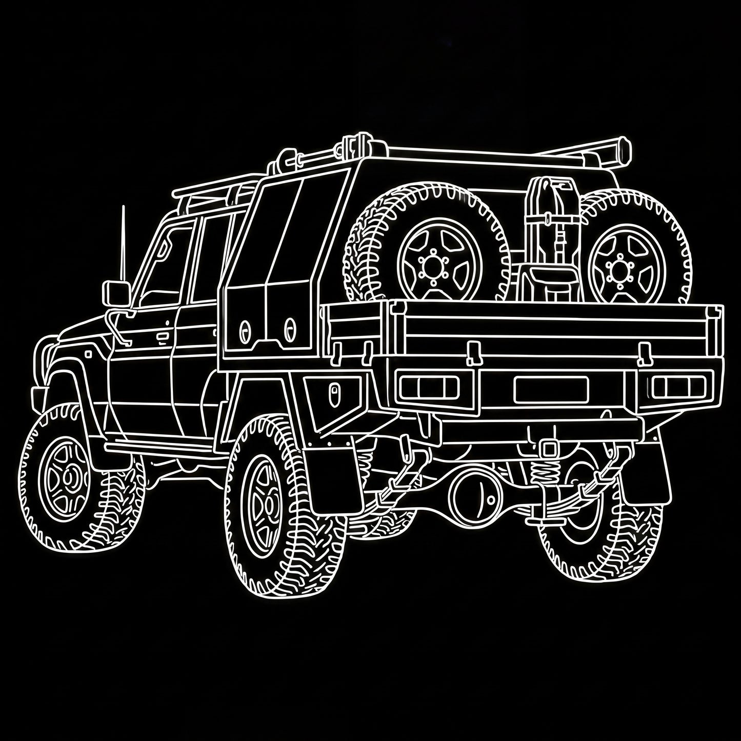 4WD LED Wireless Phone Charger Bamboo Fast Charge Pad LC79, FJ40 & Patrol Designs