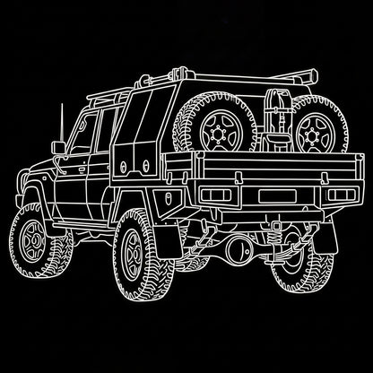 4WD LED Wireless Phone Charger Bamboo Fast Charge Pad LC79, FJ40 & Patrol Designs