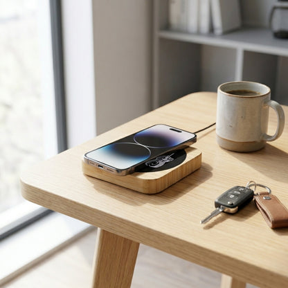 4WD LED Wireless Phone Charger Bamboo Fast Charge Pad LC79, FJ40 & Patrol Designs