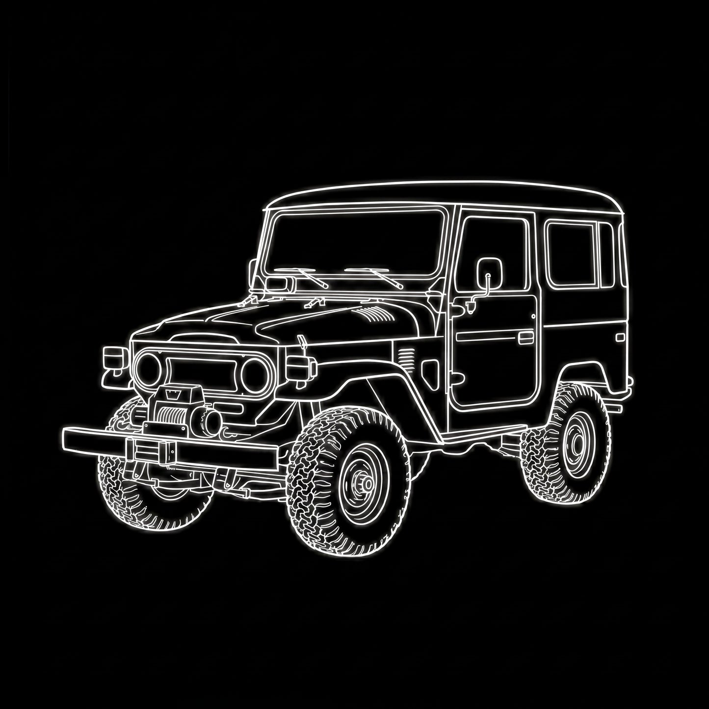 4WD LED Wireless Phone Charger Bamboo Fast Charge Pad LC79, FJ40 & Patrol Designs