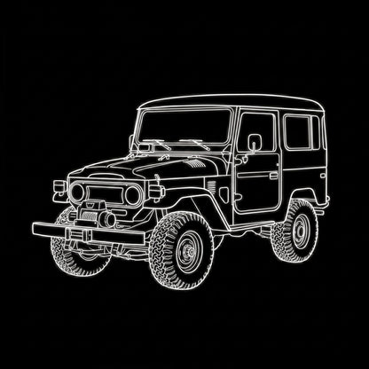 4WD LED Wireless Phone Charger Bamboo Fast Charge Pad LC79, FJ40 & Patrol Designs