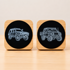 4WD LED Wireless Phone Charger Bamboo Fast Charge Pad LC79, FJ40 & Patrol Designs